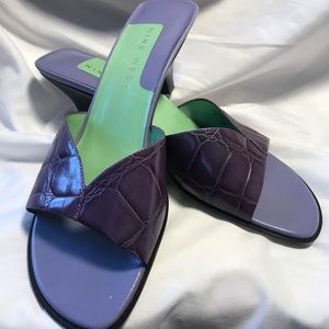 Nine West Leather Sandal Heels